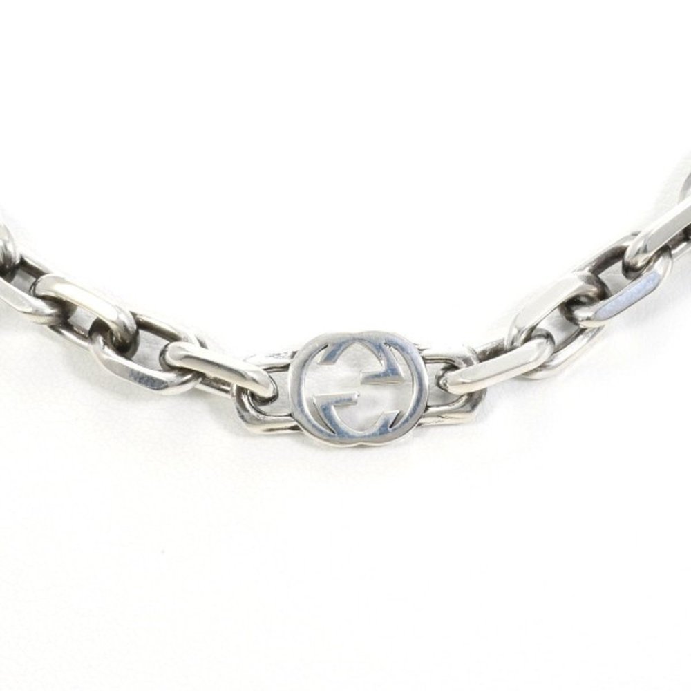 GUCCI Interlocking G Silver Necklace 56.5g 60cm - Picture 4 of 6
